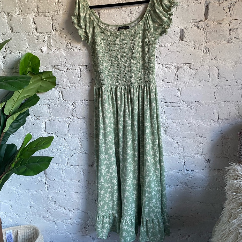 Urban Outfitters Green Floral Maxi Dress